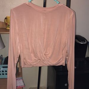 Long sleeve peach crop top